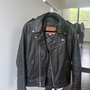 Walter Dyer Black Leather Biker Jacket